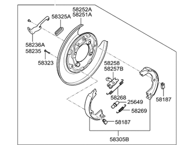 2013 Hyundai Santa Fe Sport Brake Dust Shield - 58250-2W000