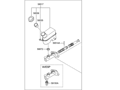 Hyundai 58510-2E500 Cylinder Assembly-Brake Master