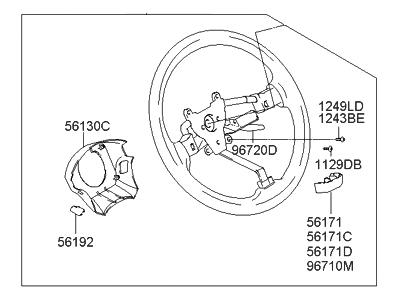 Hyundai 56110-2C613-LK Steering Wheel Assembly