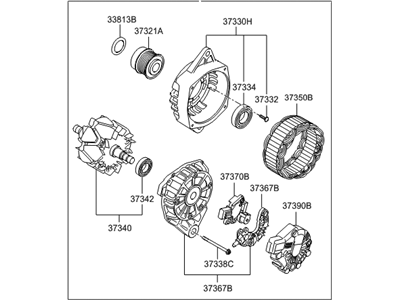 2017 Hyundai Veloster Alternator - 37300-2B510