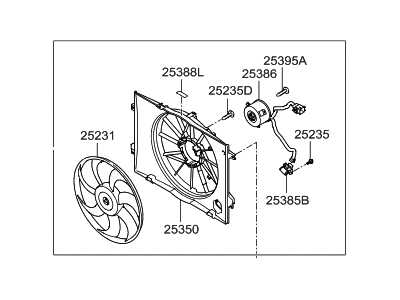 2006 Hyundai Tucson Fan Motor - 25380-1F381