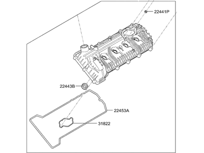 Hyundai 22410-3FAA0 Cover Assembly-Rocker,LH