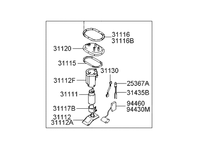 Hyundai 31110-26510 Complete-Fuel Pump