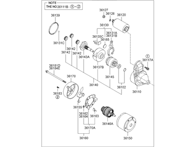 Hyundai Elantra Starter Motor - 36100-23071