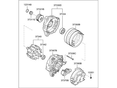 Hyundai Genesis G90 Alternator - 37300-3L001