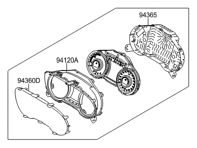 Hyundai 94011-3V100 Cluster Assembly-Instrument