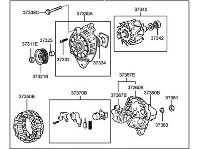 2003 Hyundai Santa Fe Alternator - 37300-39405