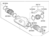 Hyundai 28130-D2000 HOSE ASSEMBLY-AIR INTAKE