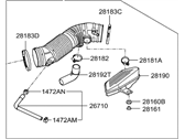 Hyundai 28130-B1200 HOSE ASSEMBLY-AIR INTAKE