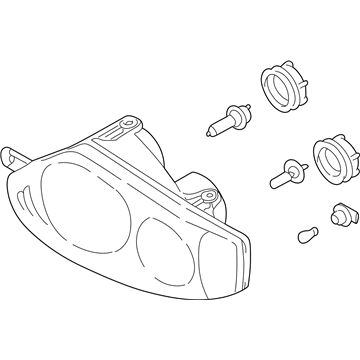 Hyundai 92102-2C552 Passenger Side Headlight Assembly Composite