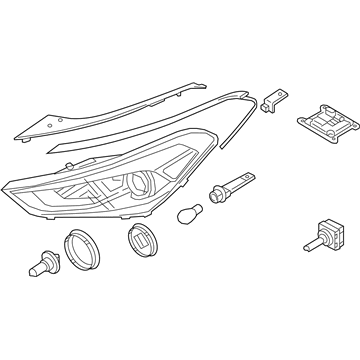 Hyundai 92101-D3400 Headlamp Assembly, Left