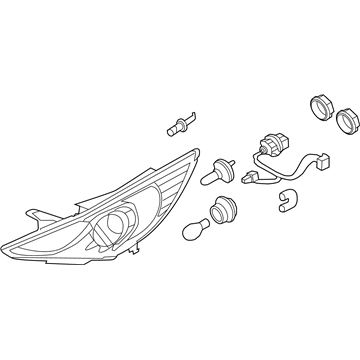 Hyundai 92102-4R050 Headlamp Assembly, Right
