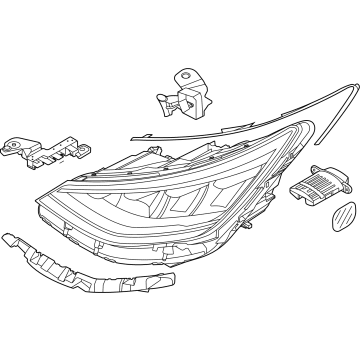 Hyundai 92101-L0100 Headlamp Assembly, Left