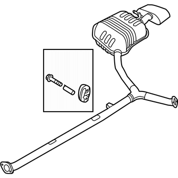 Hyundai 28711-C1520 Rear Muffler Assembly, Right