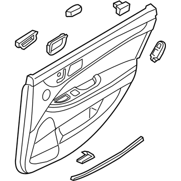 Hyundai 83306-3NEC0-W5V Panel Assembly-Rear Door Trim,RH