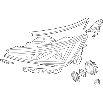 Hyundai 92102-F2840 Headlamp Assembly, Right