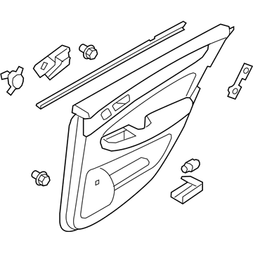 Hyundai 83302-3M061-PB2 Panel Complete-Rear Door Trim,RH