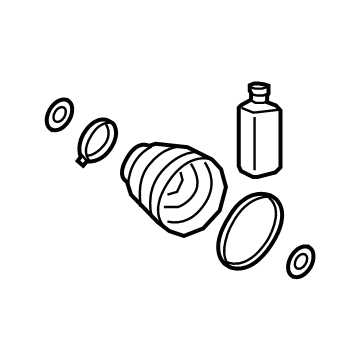 Hyundai 495R5-Q5200 Diff Side Boot Kit Right Hand 495R5-Q5200 Hyundai Diff Side Boot Kit Right Hand Illustration 1 of 1