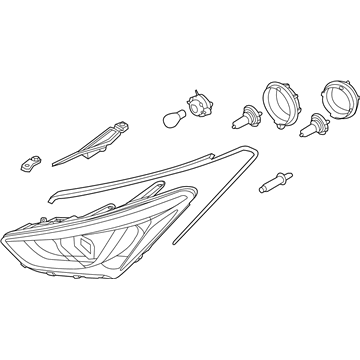 92102-B8020 Hyundai Right Headlamp Assembly Illustration 1 of 1