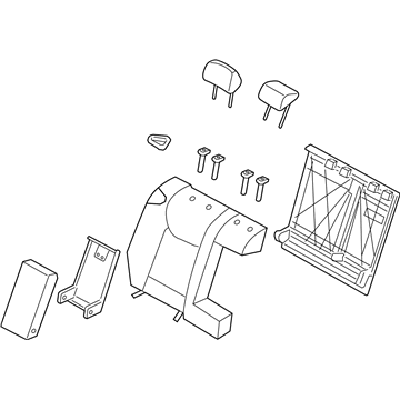 Hyundai 89400-3X330-PBS Rear Seat Back Assembly Right Hand 89400-3X330-PBS Hyundai Rear Seat Back Assembly Right Hand Illustration 1 of 1