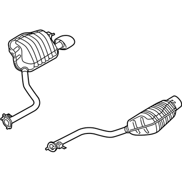 Hyundai 28700-3M020 Tail With Muffler Pipe, Right 28700-3M020 Hyundai Tail With Muffler Pipe, Right Illustration 1 of 1