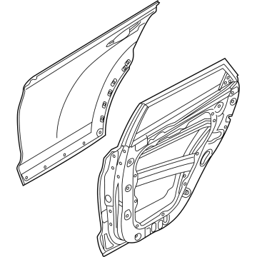 Hyundai 77003-N9050 Rear Door Panel Assembly Left Hand 77003-N9050 Hyundai Rear Door Panel Assembly Left Hand Illustration 1 of 1