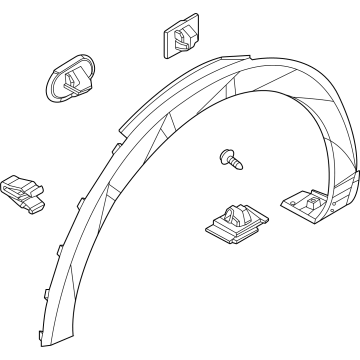 Hyundai 87712-PI000-CA Fender Side Garnish Assembly Right Hand 87712-PI000-CA Hyundai Fender Side Garnish Assembly Right Hand Illustration 1 of 1
