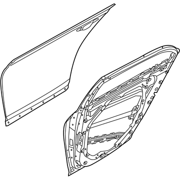 77004-D2000 Hyundai Rear Door Panel Assembly Right Hand Illustration 1 of 1