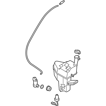 98610-2M500 Hyundai Washer Reservoir & Pump Assembly Illustration 1 of 1