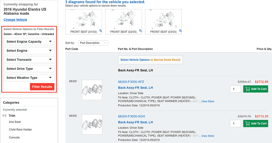 The part I'm looking for has multiple listings, what do I do?